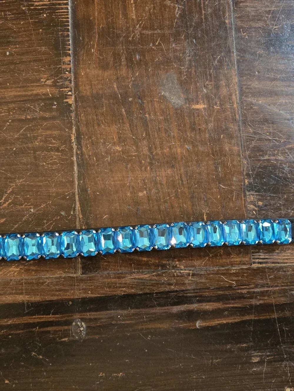 Blue Rhinestone Leather Dog Collar - Size Small IN ORIGINAL PACKAGING